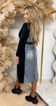 DENIM KNIT DRESS HYY519 DENIM/BLACK DENIM KNIT DRESS HYY519 DENIM/BLACK