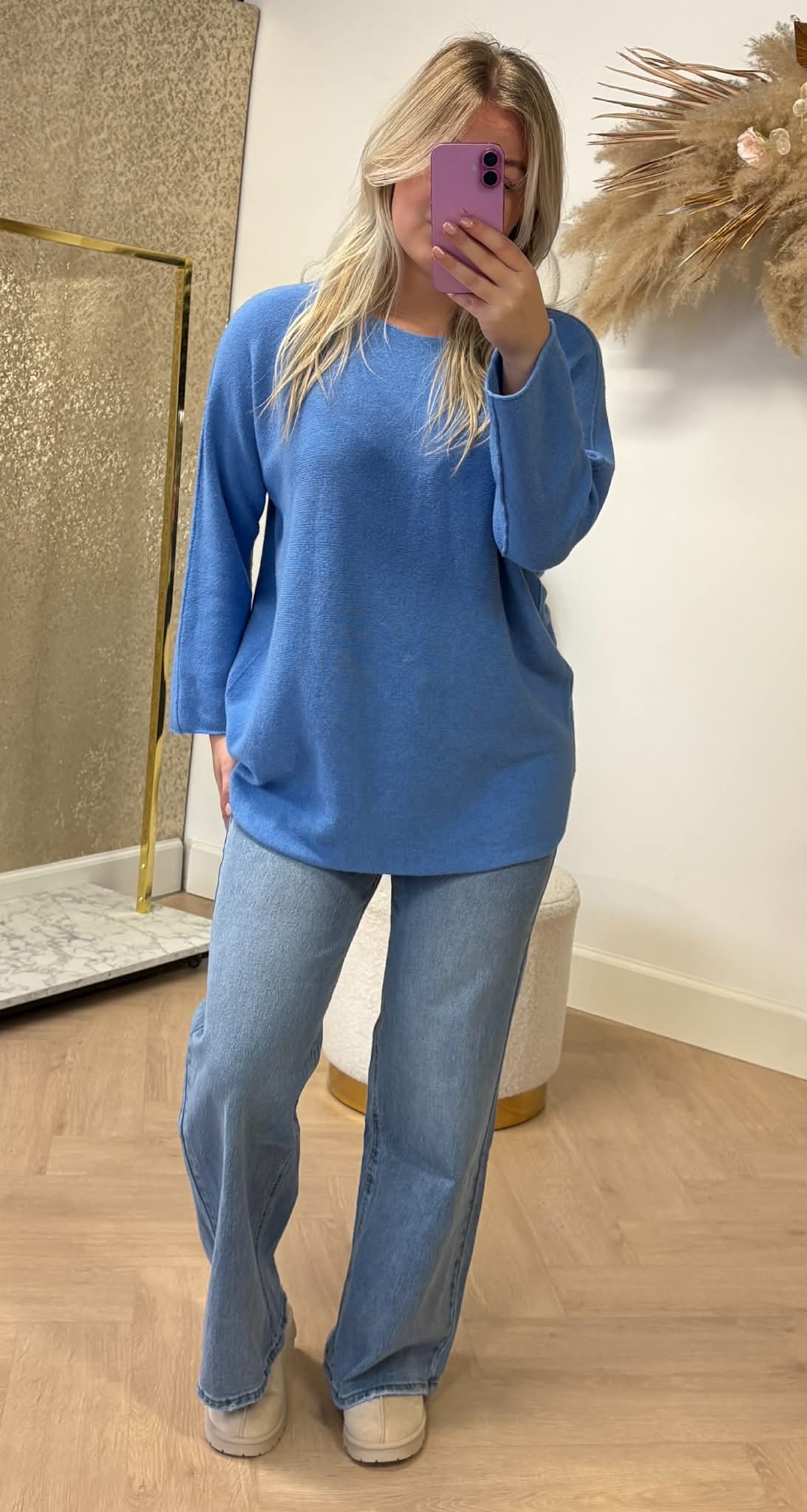 KIMMY SOFT LONG TOP BLUE