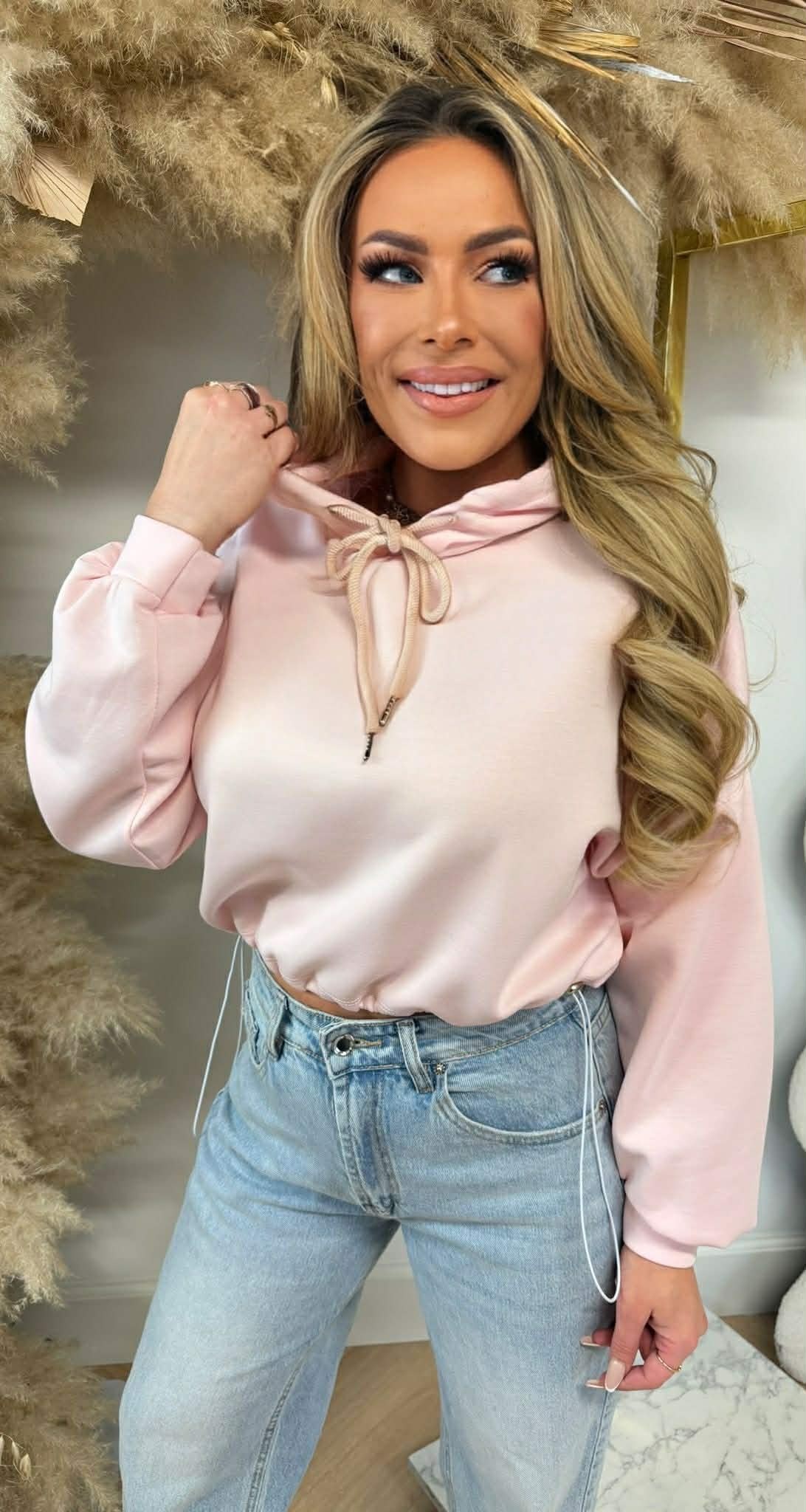 STYLE CROPPED HOODIE PINK