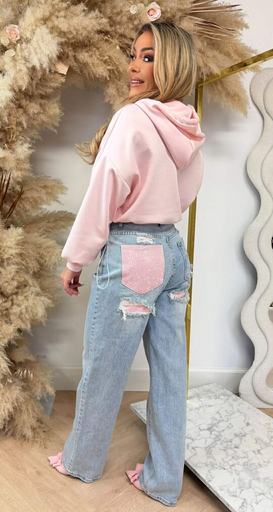 STYLE CROPPED HOODIE PINK