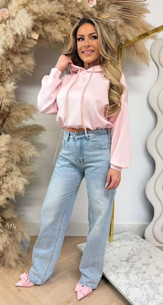 STYLE CROPPED HOODIE PINK