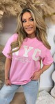 NYC OVERSIZED TEE R7456 PINK NYC OVERSIZED TEE R7456 PINK