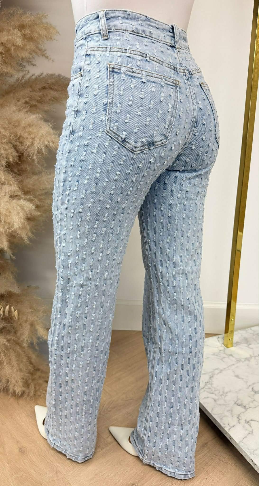 BESTSELLER DAMAGDE WIDE LEG JEANS H655-1 LIGHTDENIM