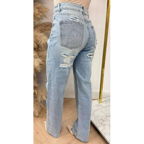 VIRAL GLITTER POCKET JEANS T63-3 DENIMBLUE