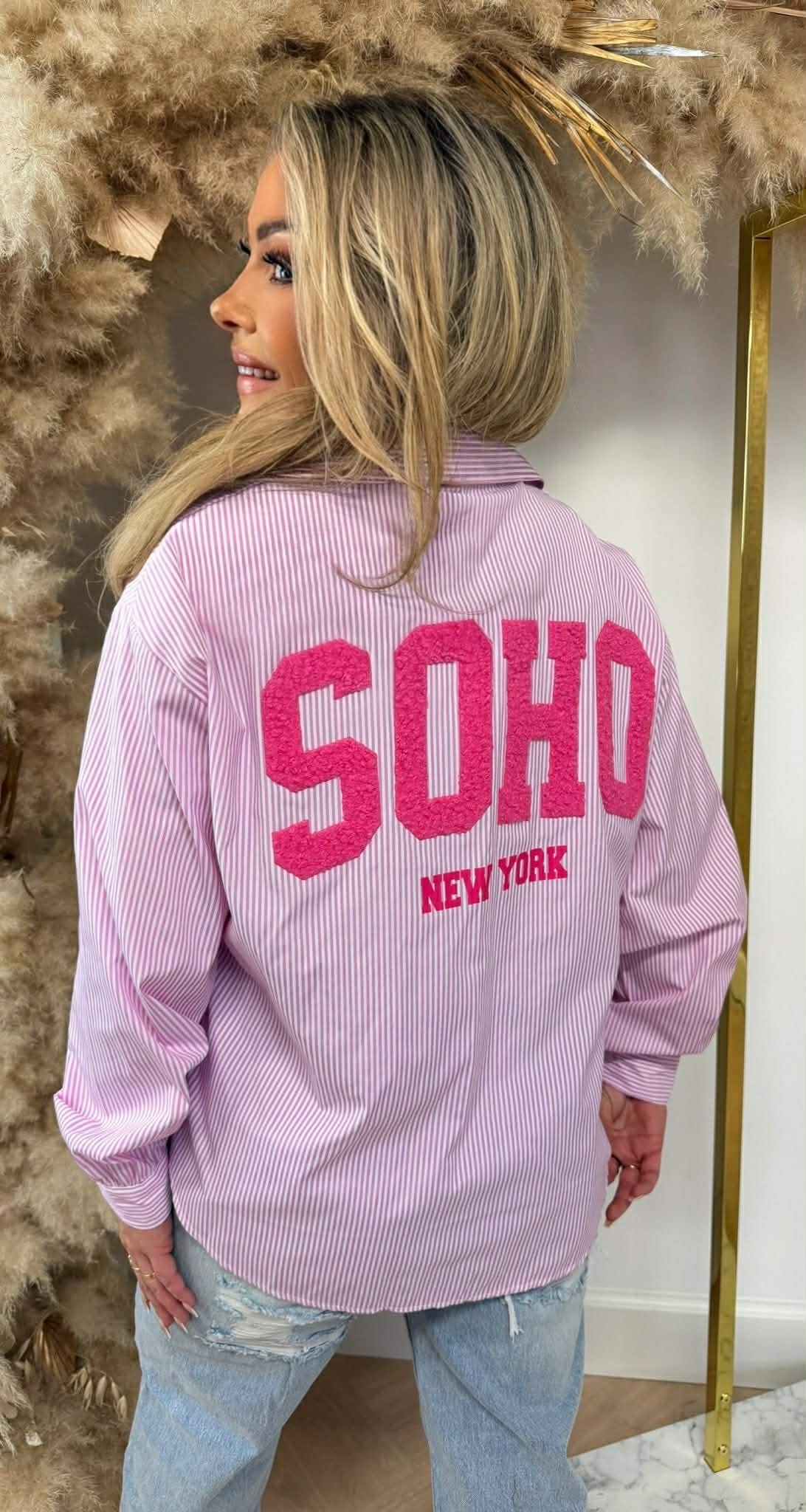 SOHO STRIPE BLOUSE PINK