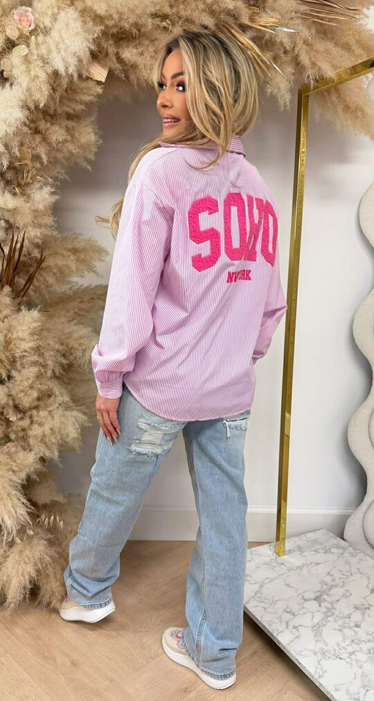 SOHO STRIPE BLOUSE PINK