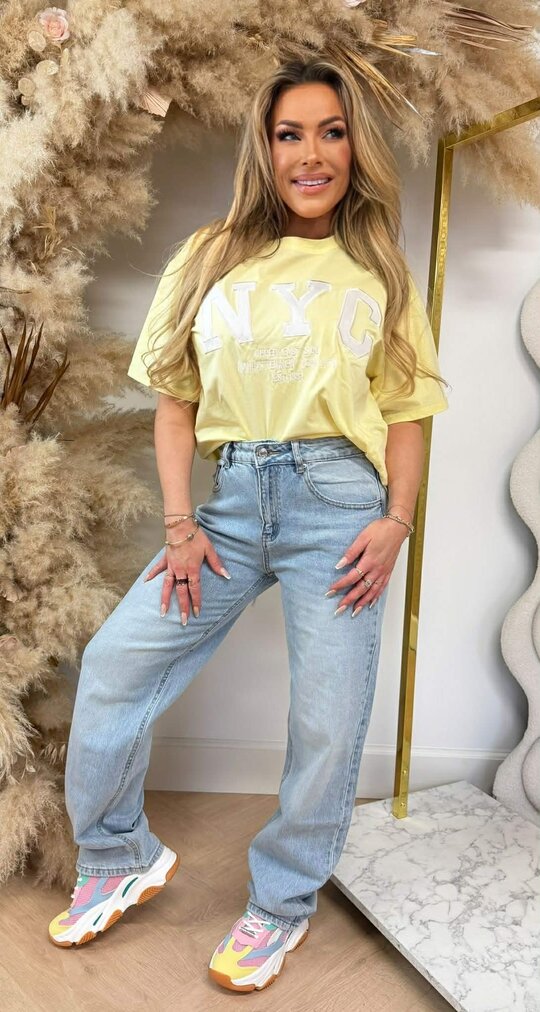 NYC OVERSIZED TEE R7456 YELLOW NYC OVERSIZED TEE R7456 YELLOW