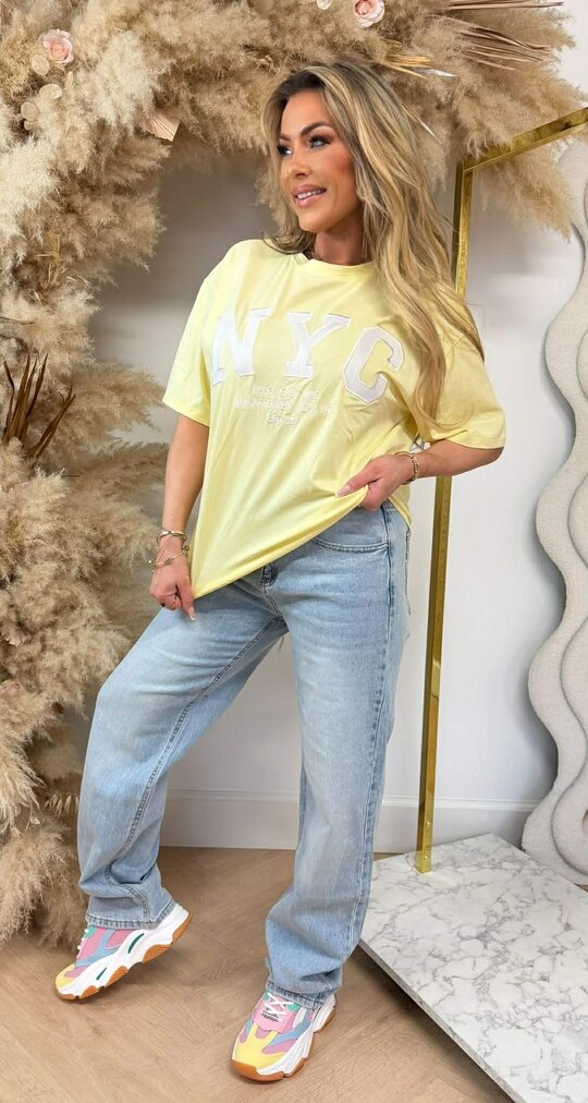 NYC OVERSIZED TEE R7456 YELLOW NYC OVERSIZED TEE R7456 YELLOW