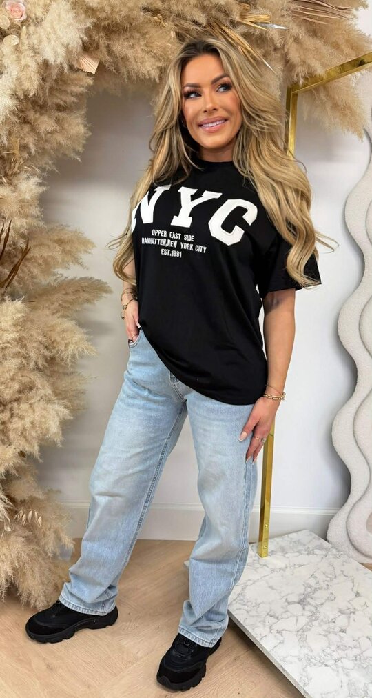 NYC OVERSIZED TEE R7456 BLACK