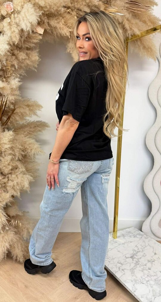 NYC OVERSIZED TEE R7456 BLACK