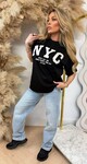 NYC OVERSIZED TEE R7456 BLACK