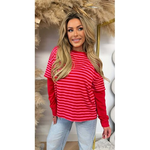 SKATER STRIPE TEE RED