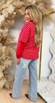 SKATER STRIPE TEE RED