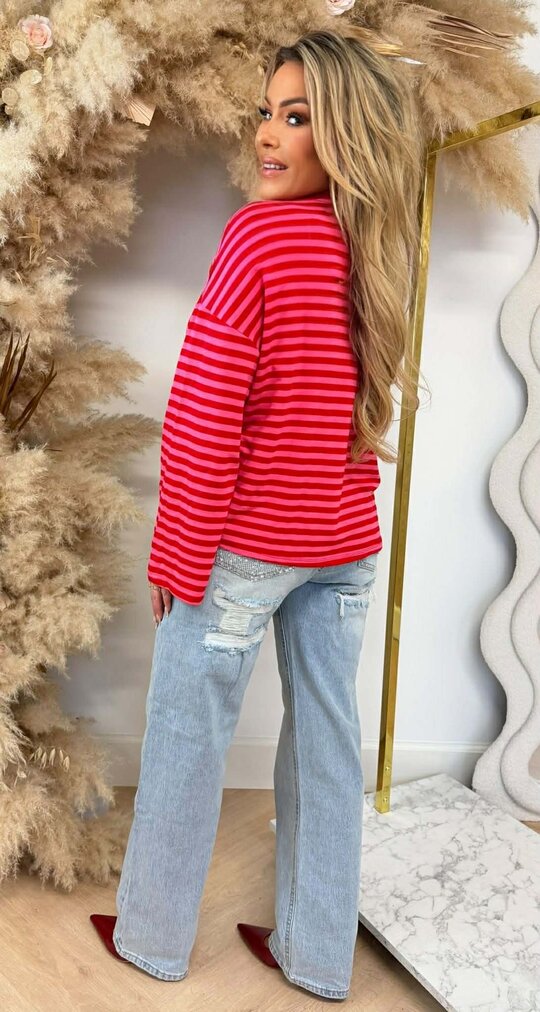 STRIPE LONGSLEEVE TEE RED