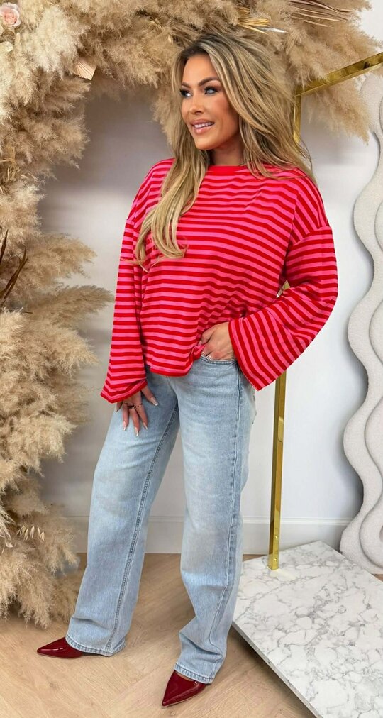 STRIPE LONGSLEEVE TEE RED