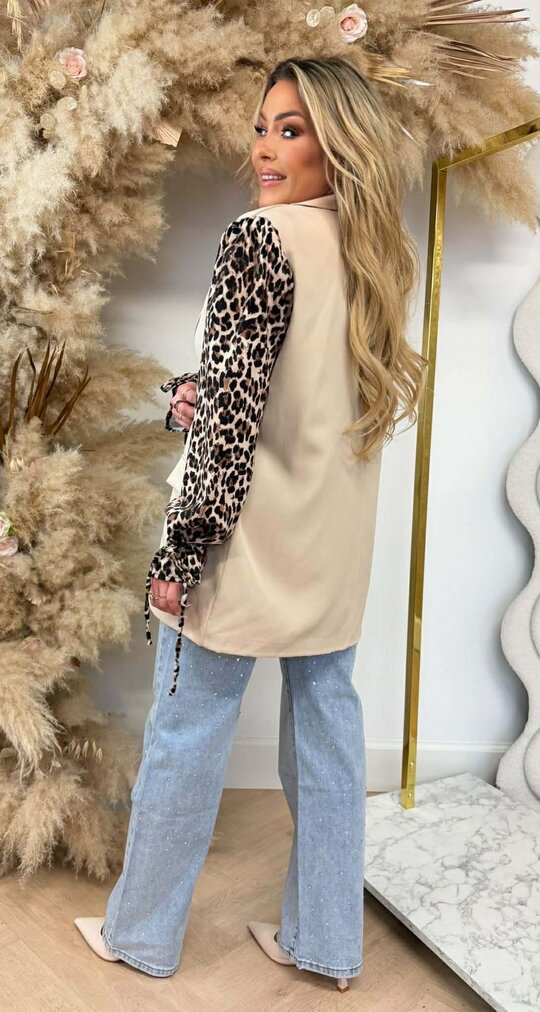 TIGER SLEEVE BLAZER BEIGE