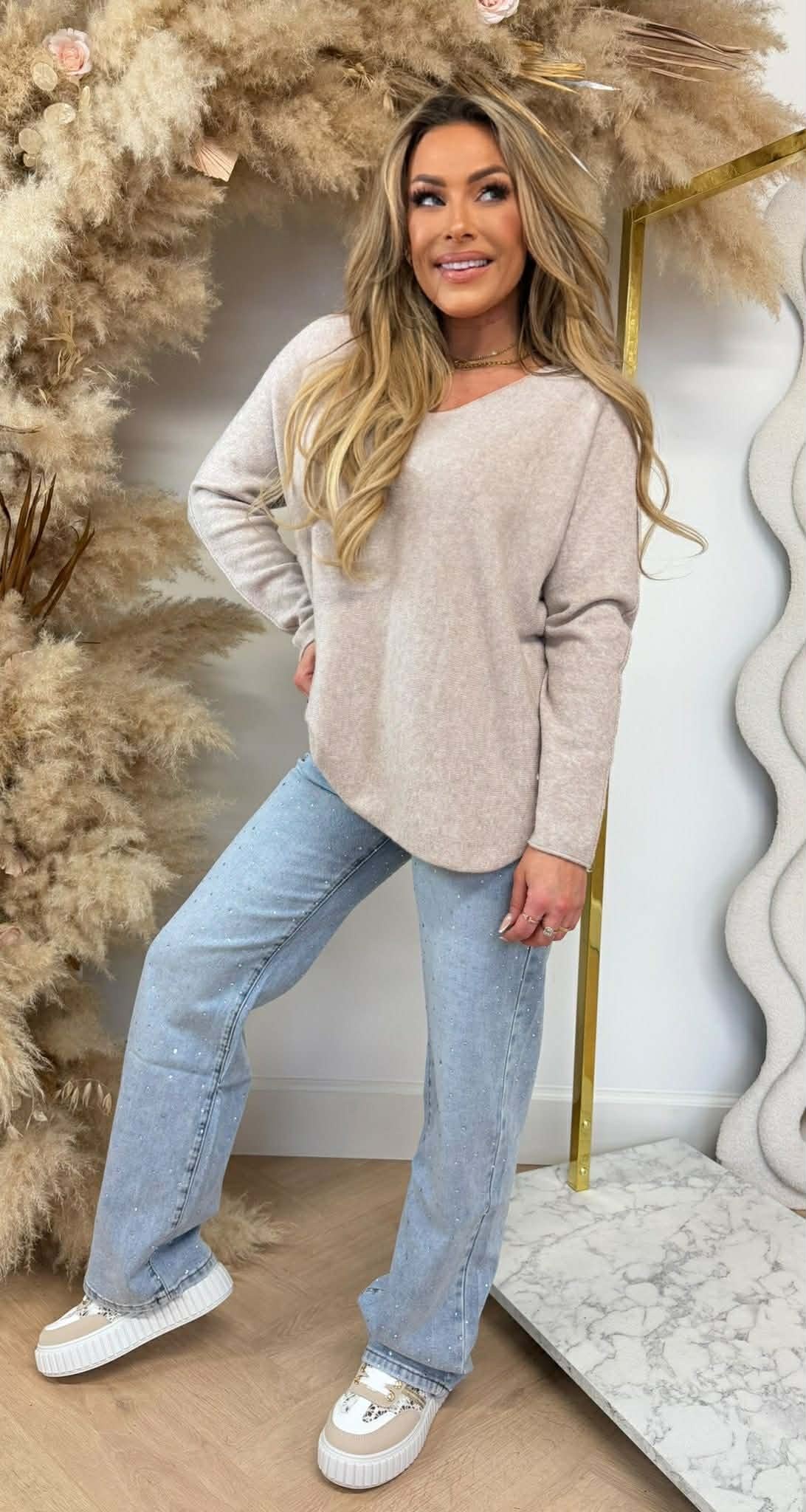 MINDY SOFT V TOP BEIGE MINDY SOFT V TOP BEIGE