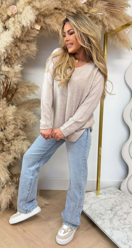 MINDY SOFT V TOP BEIGE