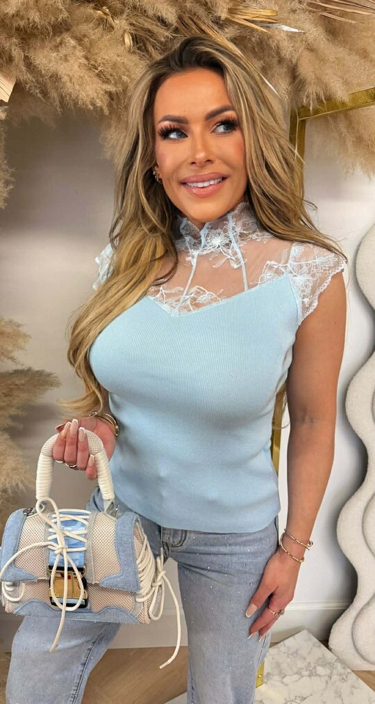 LACE CUTE TOP 6031 ICEBLUE LACE CUTE TOP 6031 ICEBLUE