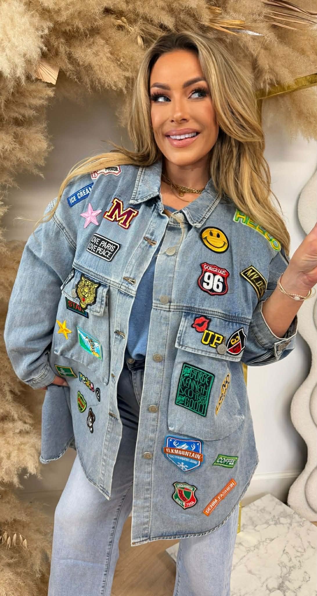 EMBLEEM DENIM JACKET 6055 DENIMBLUE