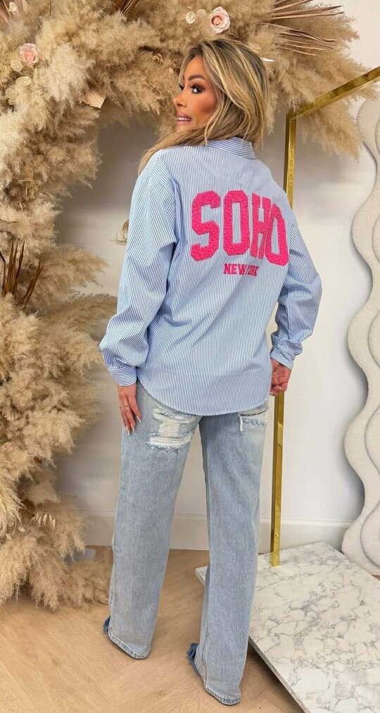 SOHO STRIPE BLOUSE BLUE