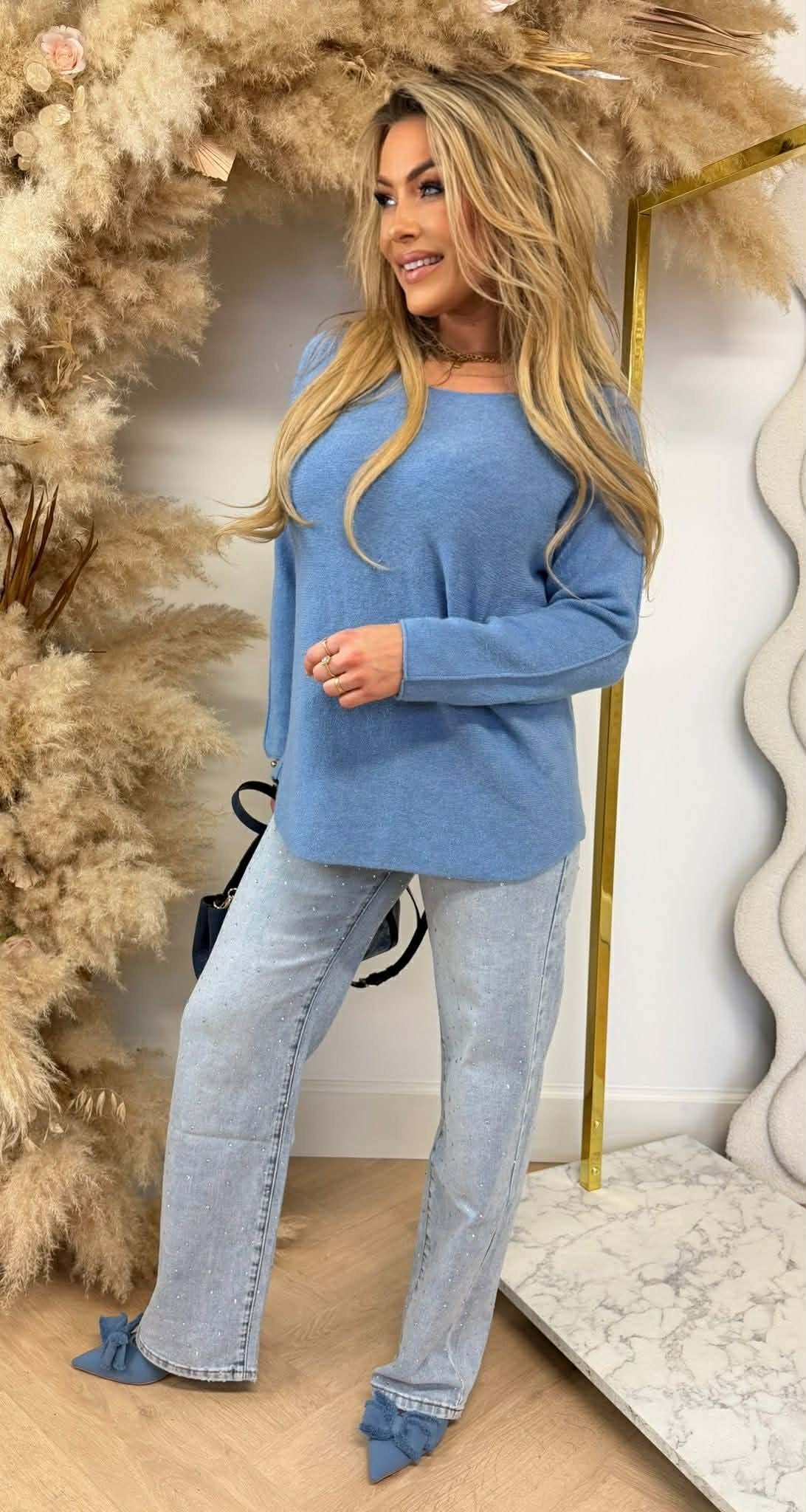 ROUND NECK TOP DENIMBLUE ROUND NECK TOP DENIMBLUE