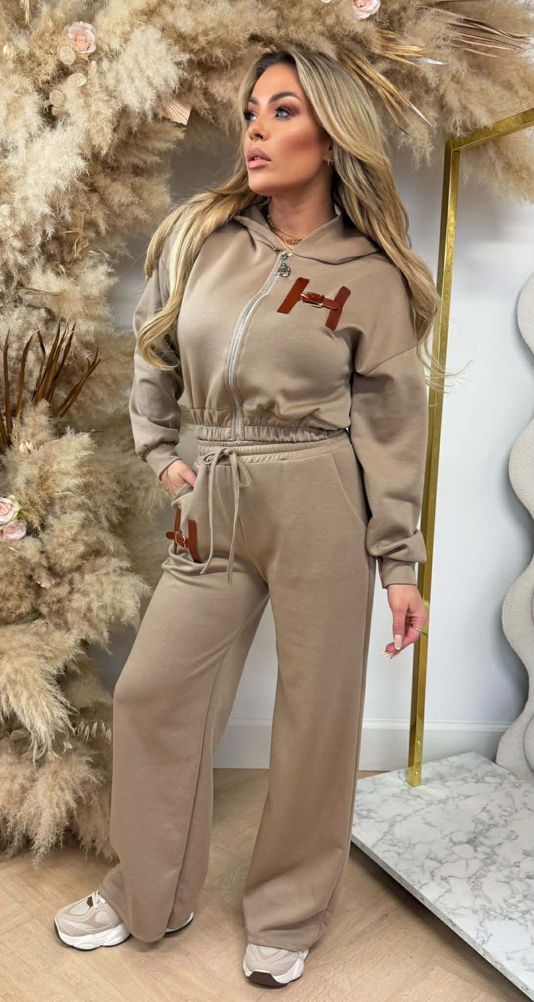 H BELT LOGO SET TAUPE