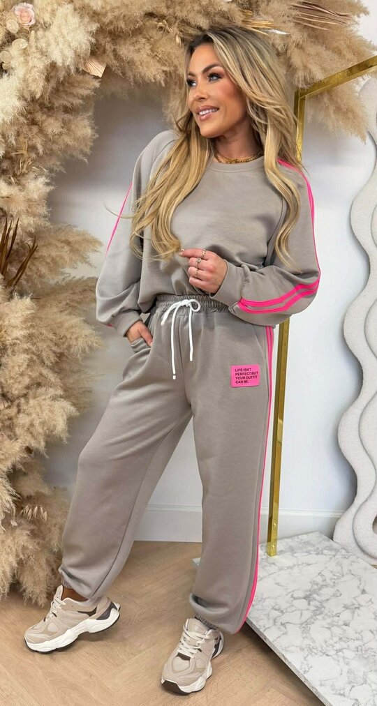 FASHIONISTA STRIPE SET TAUPE