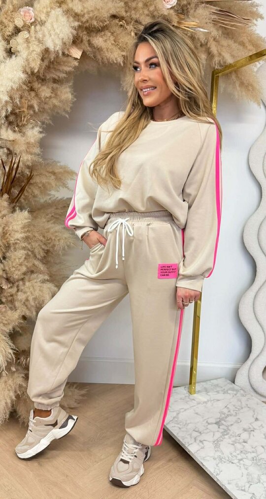 FASHIONISTA STRIPE SET BEIGE