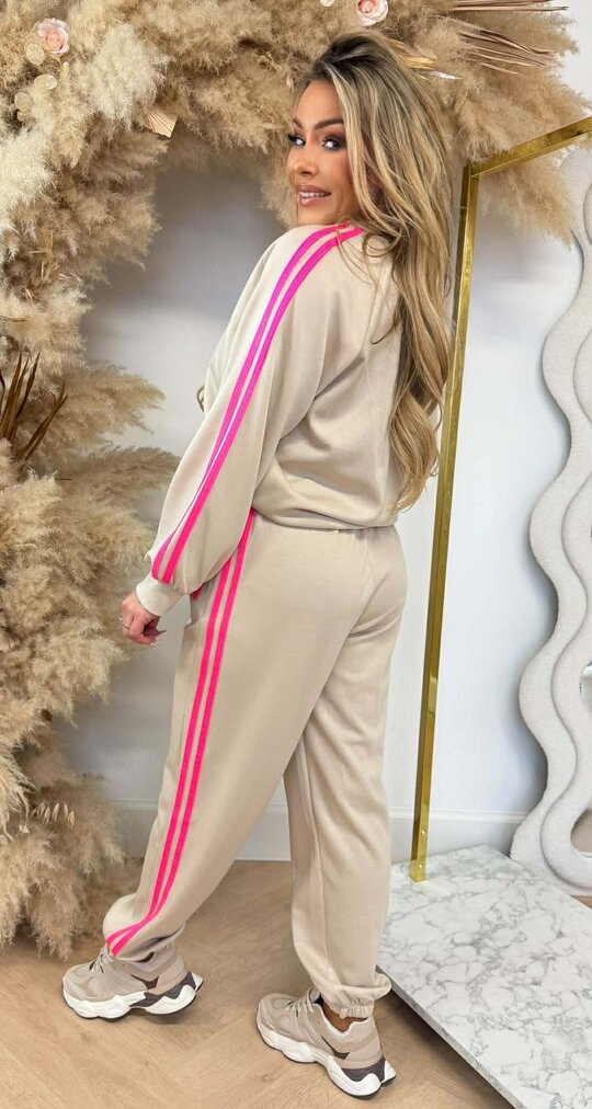FASHIONISTA STRIPE SET BEIGE