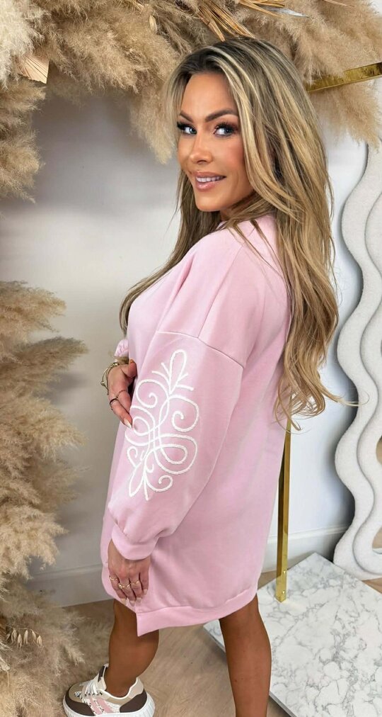 DESIGN LOVE LONG SWEAT PINK