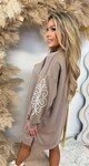 DESIGN LOVE LONG SWEAT TAUPE
