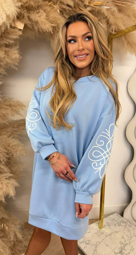 DESIGN LOVE LONG SWEAT ICEBLUE