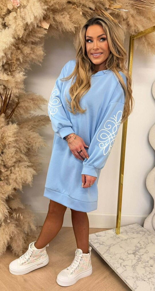 DESIGN LOVE LONG SWEAT ICEBLUE