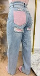 * PRE - ORDER * GLITTER POCKET PINK JEANS DENIMBLUE * PRE - ORDER * GLITTER POCKET PINK JEANS DENIMBLUE