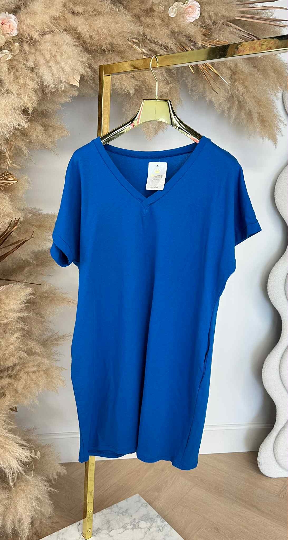 V NECK DRESS KINGSBLUE