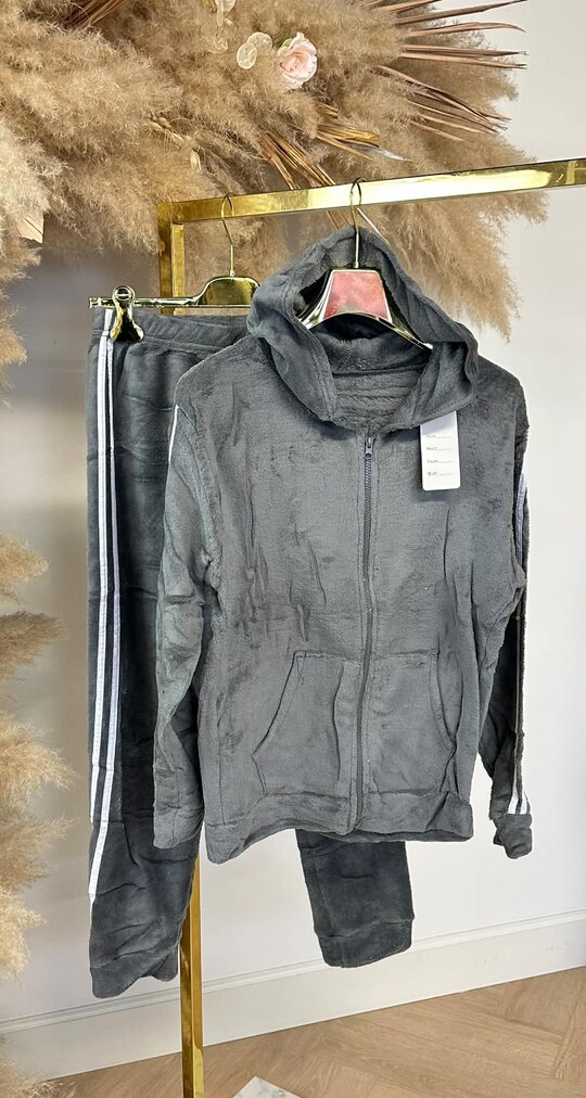 STRIPE TEDDY SET 687 GREY