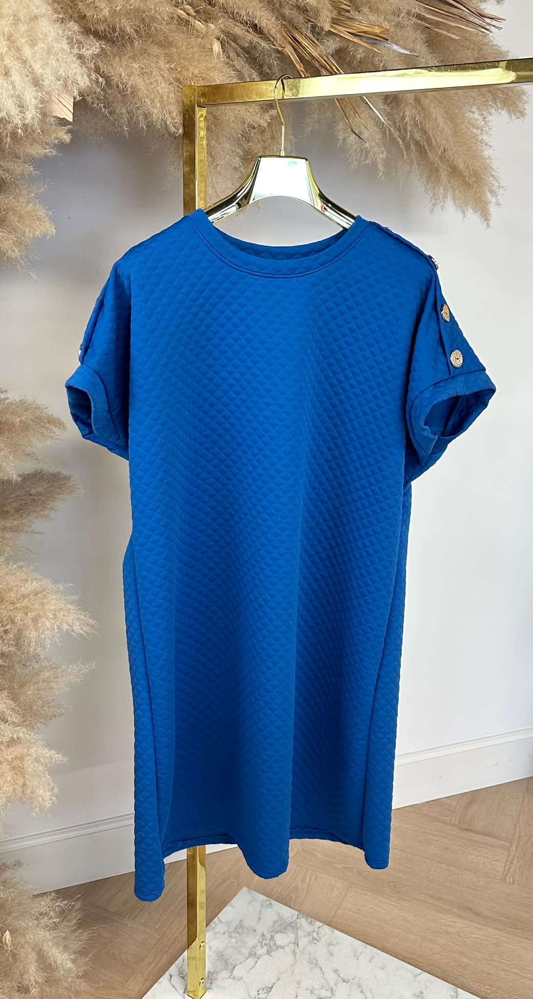 BUTTON CHIQUE LONG SHIRT BLUE