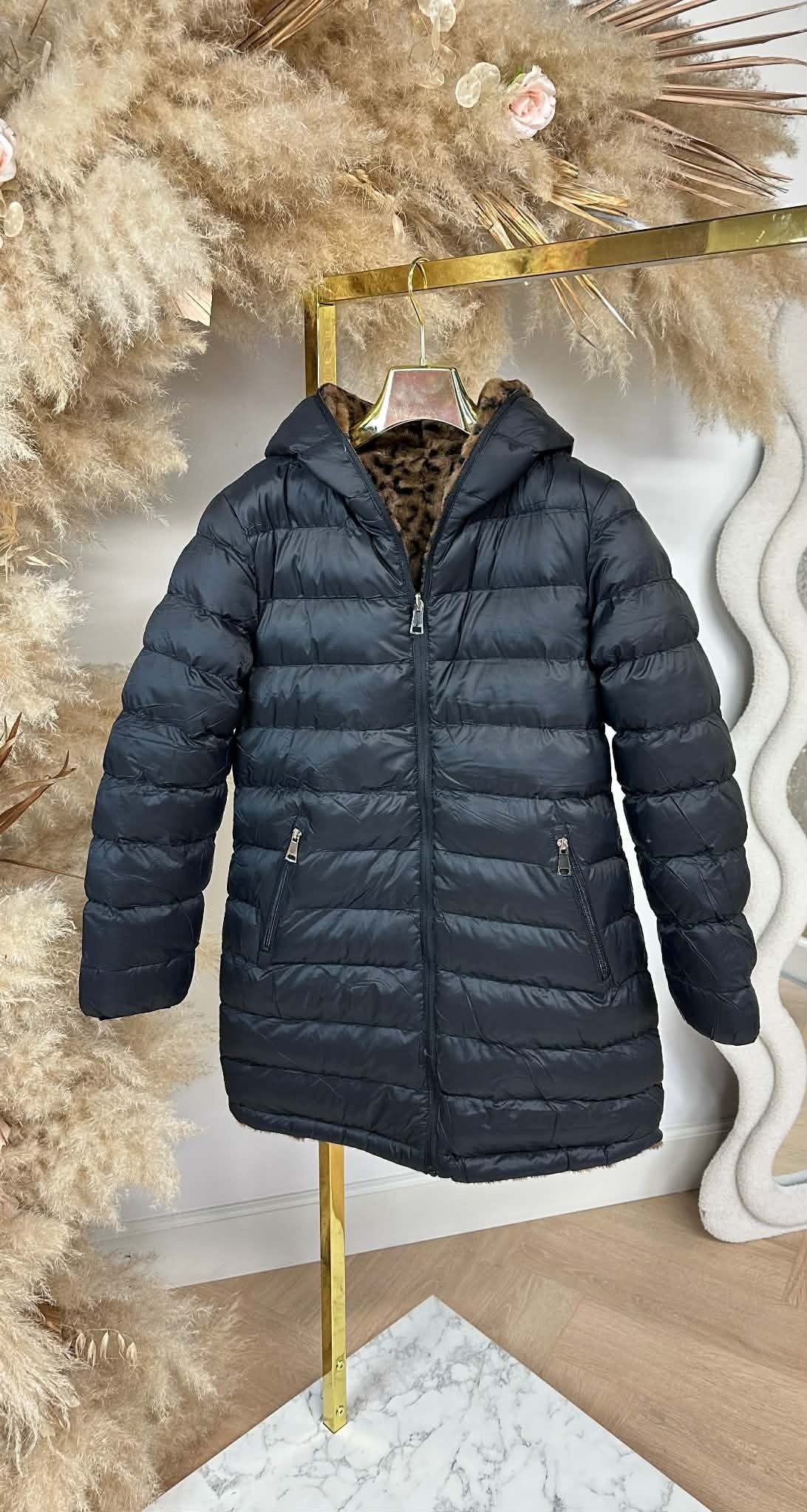 REVERSIBLE BESTSELLER JACKET 5630 BROWN/BLACK LEO