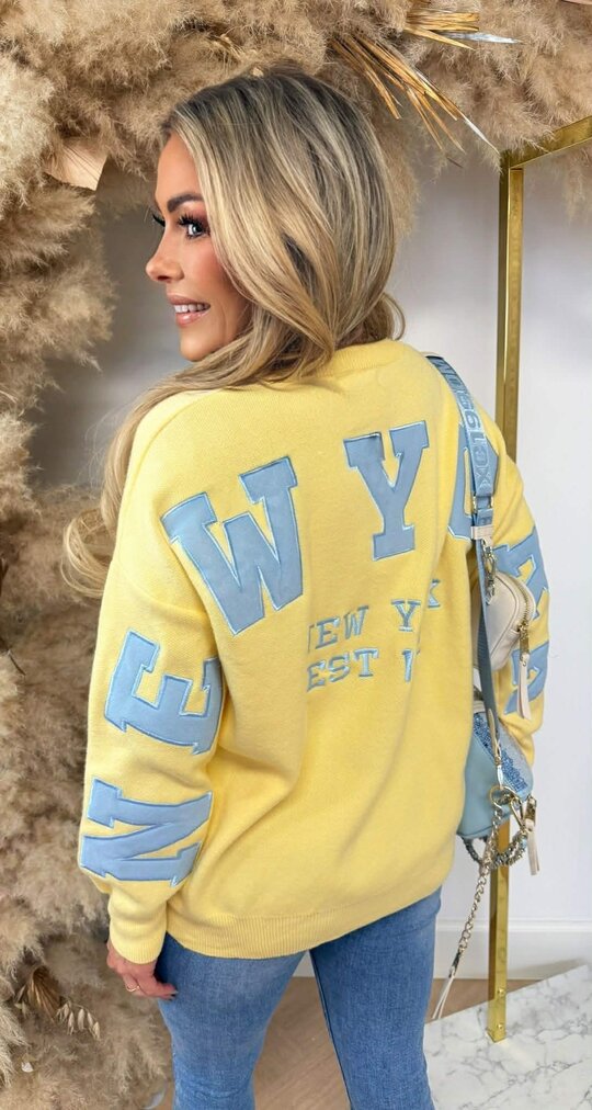 NEW YORK TEKST SWEAT AM1072 YELLOW