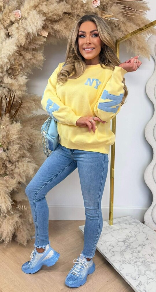 NEW YORK TEKST SWEAT AM1072 YELLOW