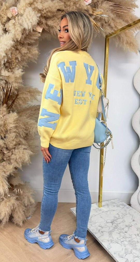 NEW YORK TEKST SWEAT AM1072 YELLOW