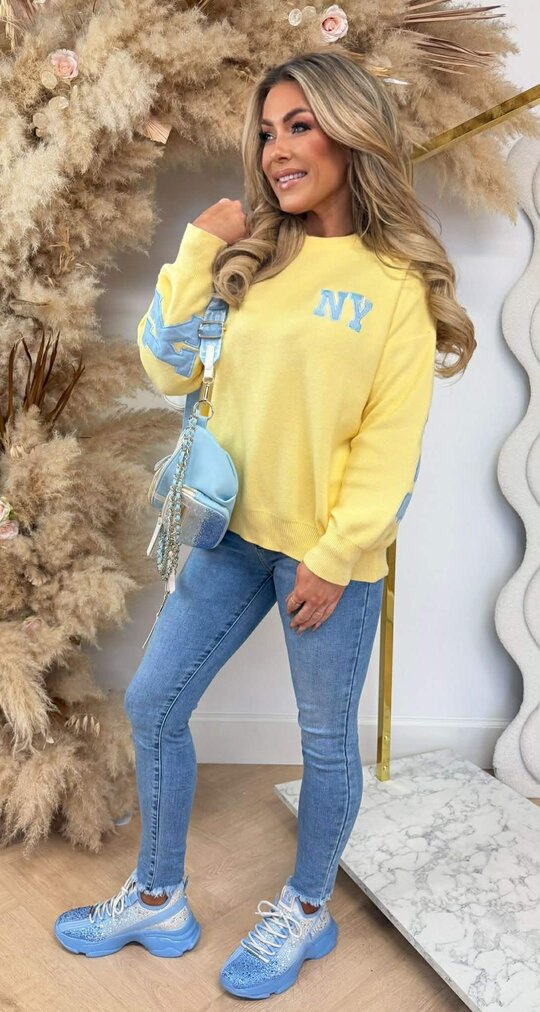 NEW YORK TEKST SWEAT AM1072 YELLOW