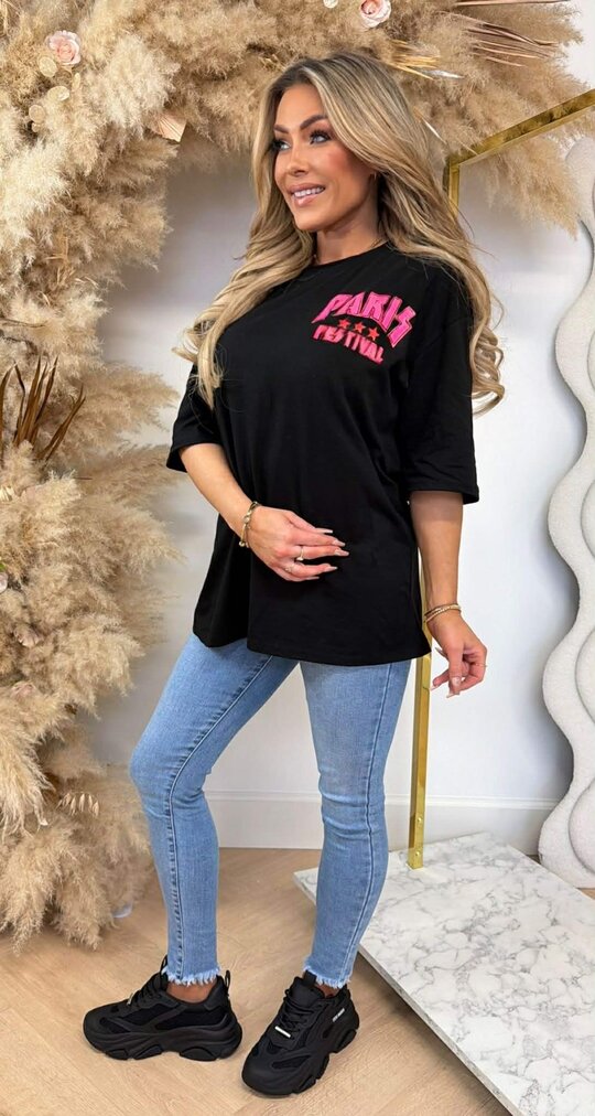 PARIS FESTIVAL T SHIRT 2665 BLACK