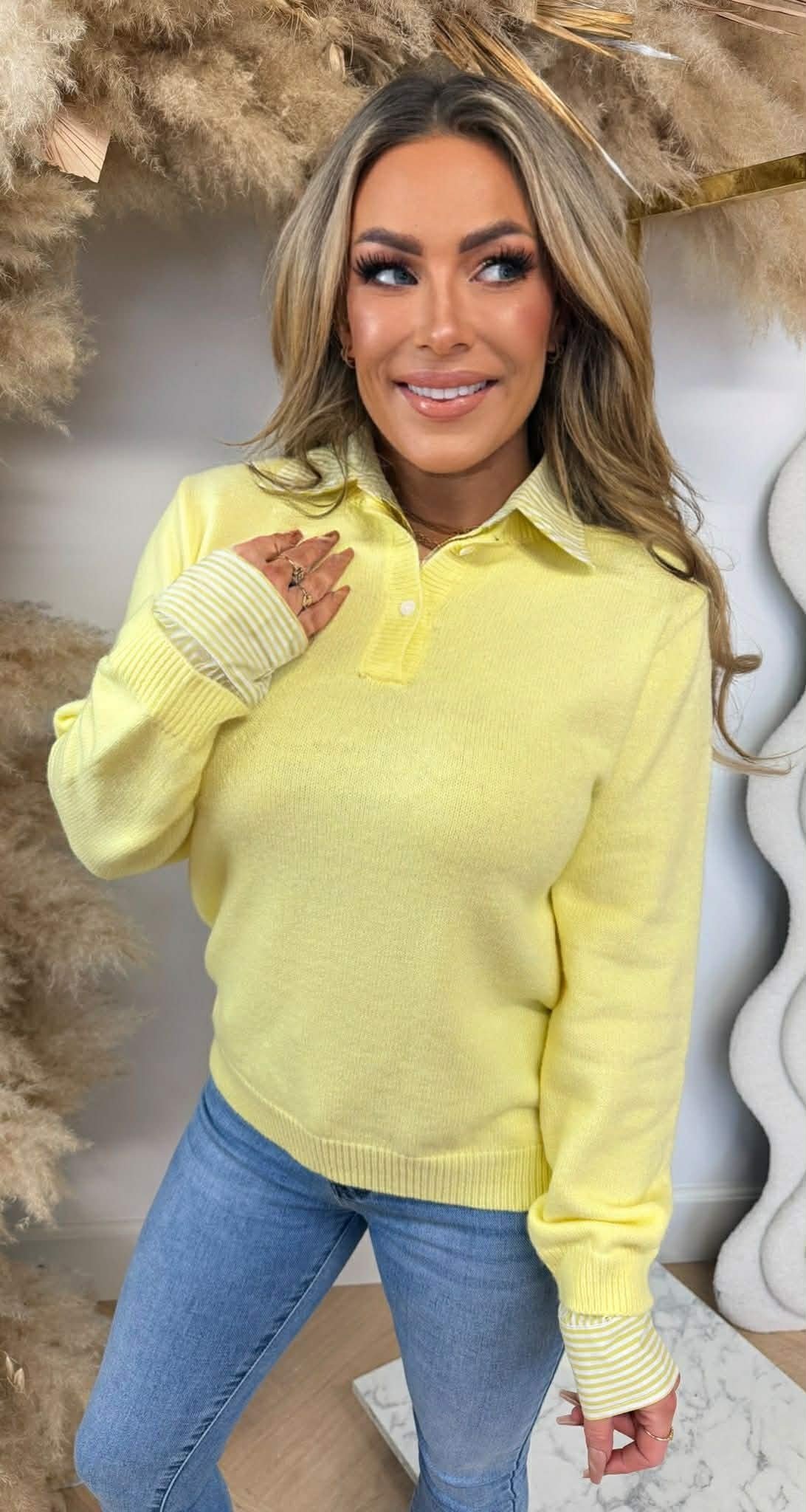 KRAAG STRIPE SWEAT 722 YELLOW