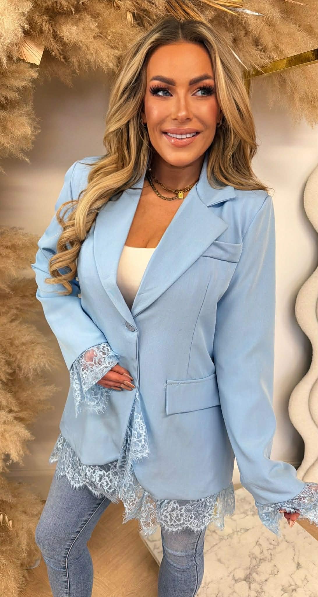 LARA LACE BLAZER LIGHTBLUE