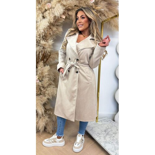 SUEDINE TRENCHCOAT BEIGE