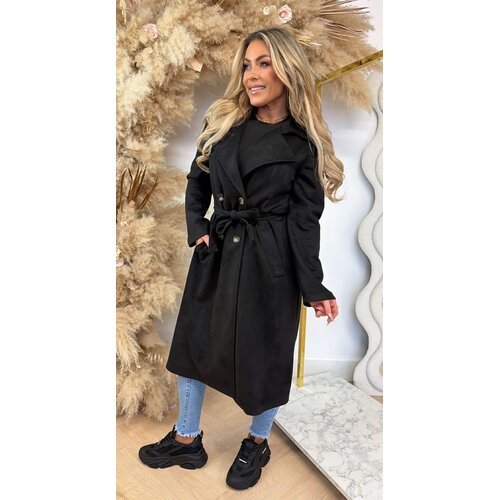 SUEDINE TRENCHCOAT BLACK