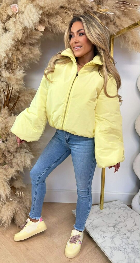 OVERSIZED PUFFER BOMBERJACKET YELLOW