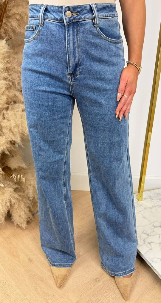 LAULIA LOOSE STRAIGHT LEG FULL LENGTH JEANS 6377-9 DENIMBLUE